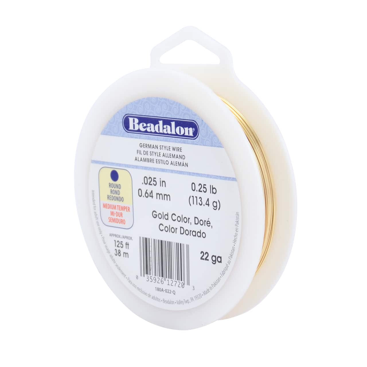 Beadalon® 22 Gauge Gold Round German Style Wire